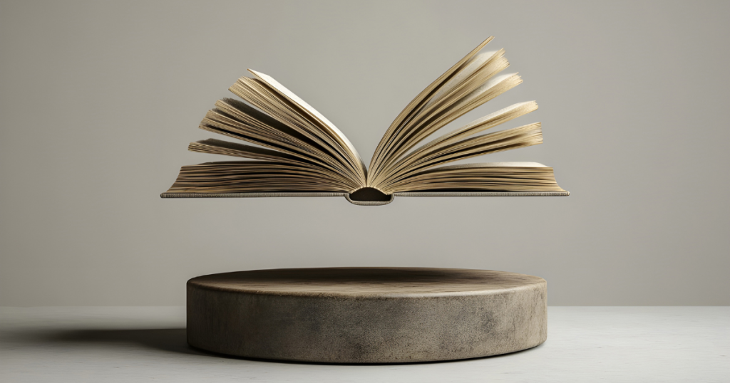 Książka lewituje nad planszą w pokoju zagadek. Escape Room nowy projekt grantowy